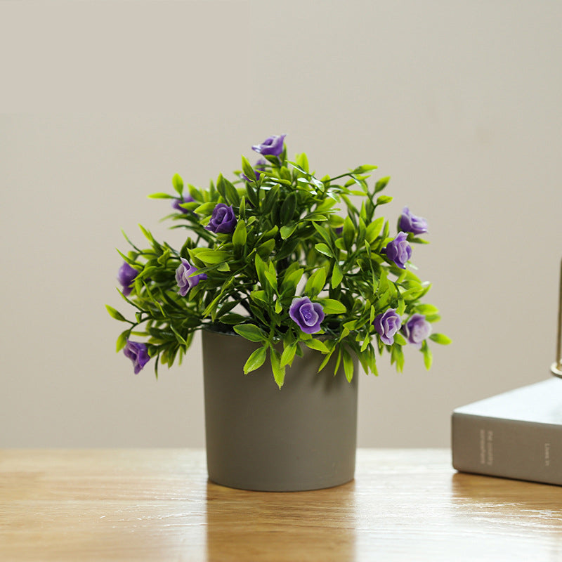 Plastic artificial flowers & Pot