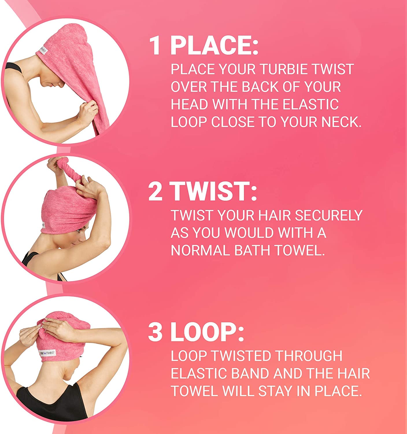 4PCS Quick drying hair cap