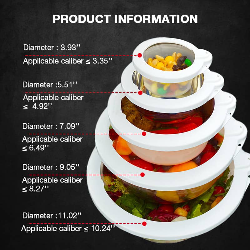 5pcs Vacuum Silicone Food Preservation Cover