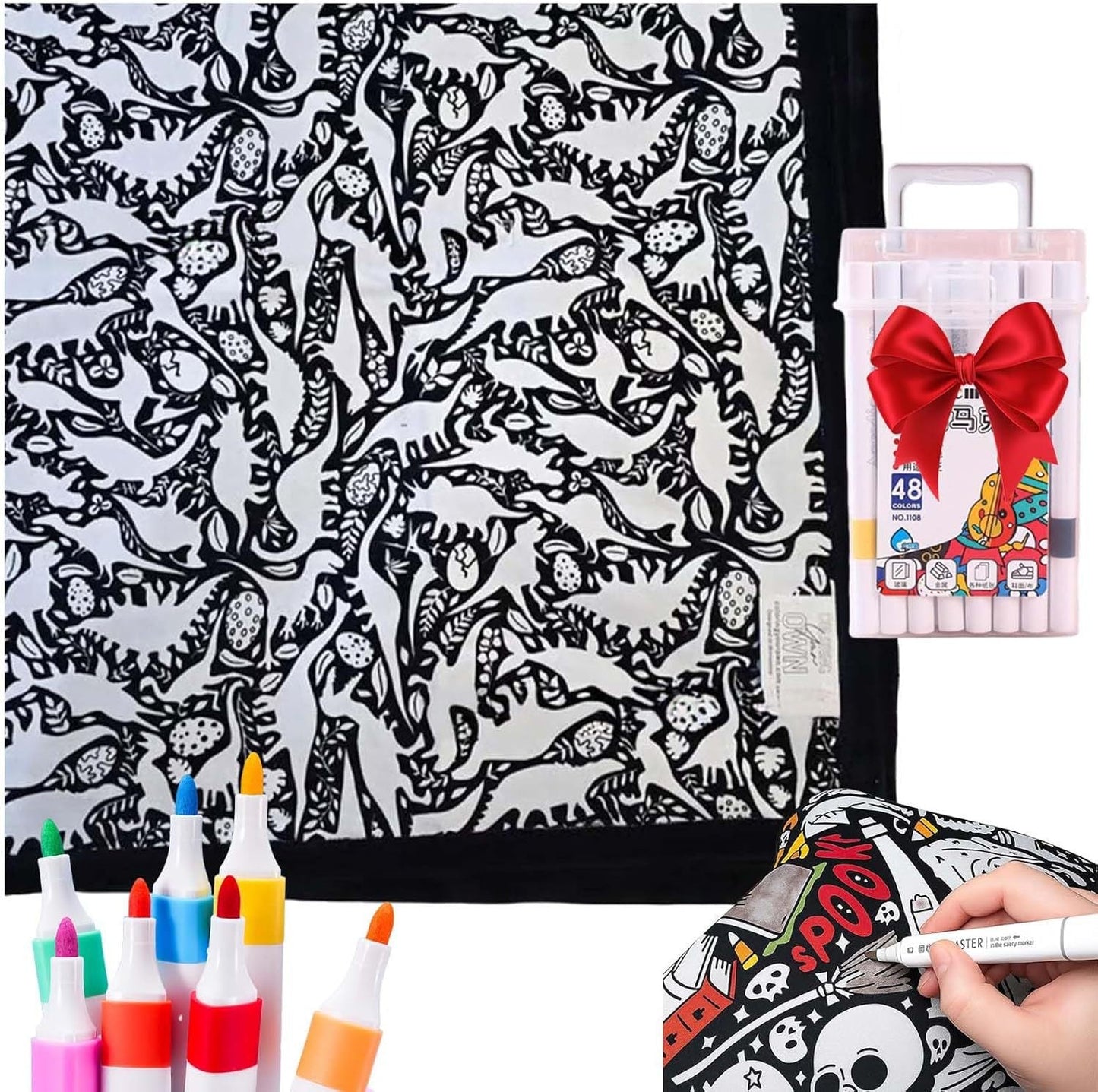 ✨Last Day 50% OFF🎨DIY Coloring Blanket with Markers🎁Perfect Gift For Family & Friends