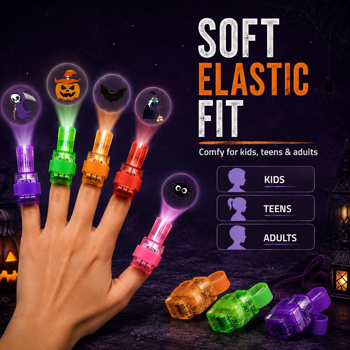 🔥 Last Day 40% OFF — Spooky Halloween Pattern Finger Projector Lights Party Favors & Spooky Fun🎃