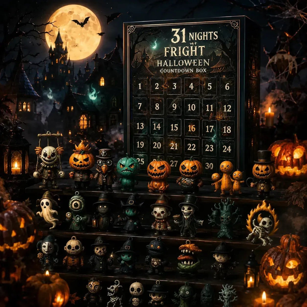 🔥Fast Shipping🎃2026 Halloween Countdown Advent Calendar Gift Box - 31 Nights of Fright Blindbags Surprise Set👻