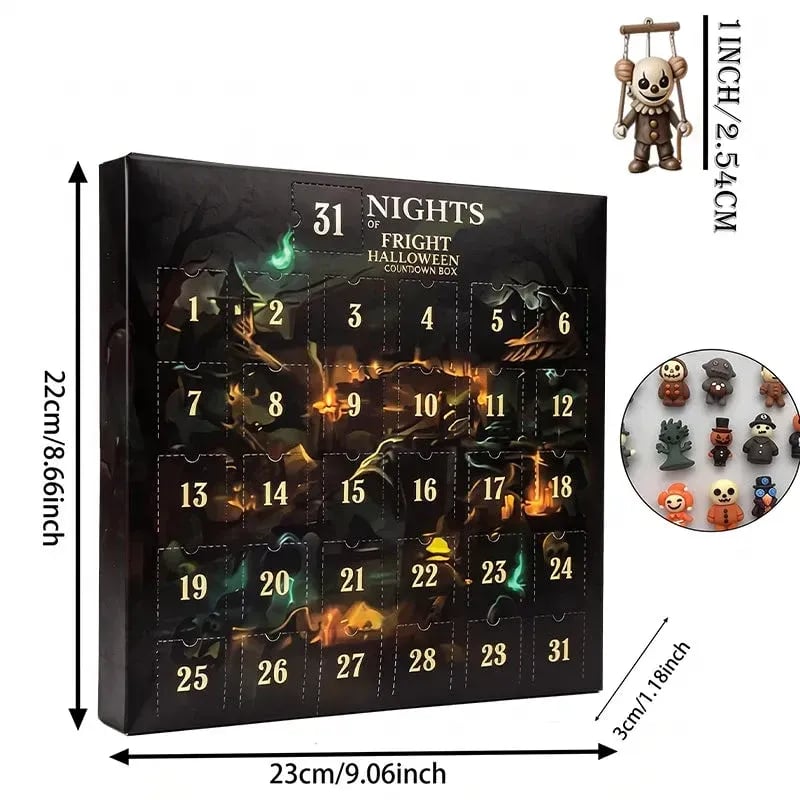 🔥Fast Shipping🎃2026 Halloween Countdown Advent Calendar Gift Box - 31 Nights of Fright Blindbags Surprise Set👻