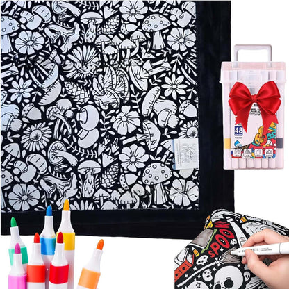 ✨Last Day 50% OFF🎨DIY Coloring Blanket with Markers🎁Perfect Gift For Family & Friends