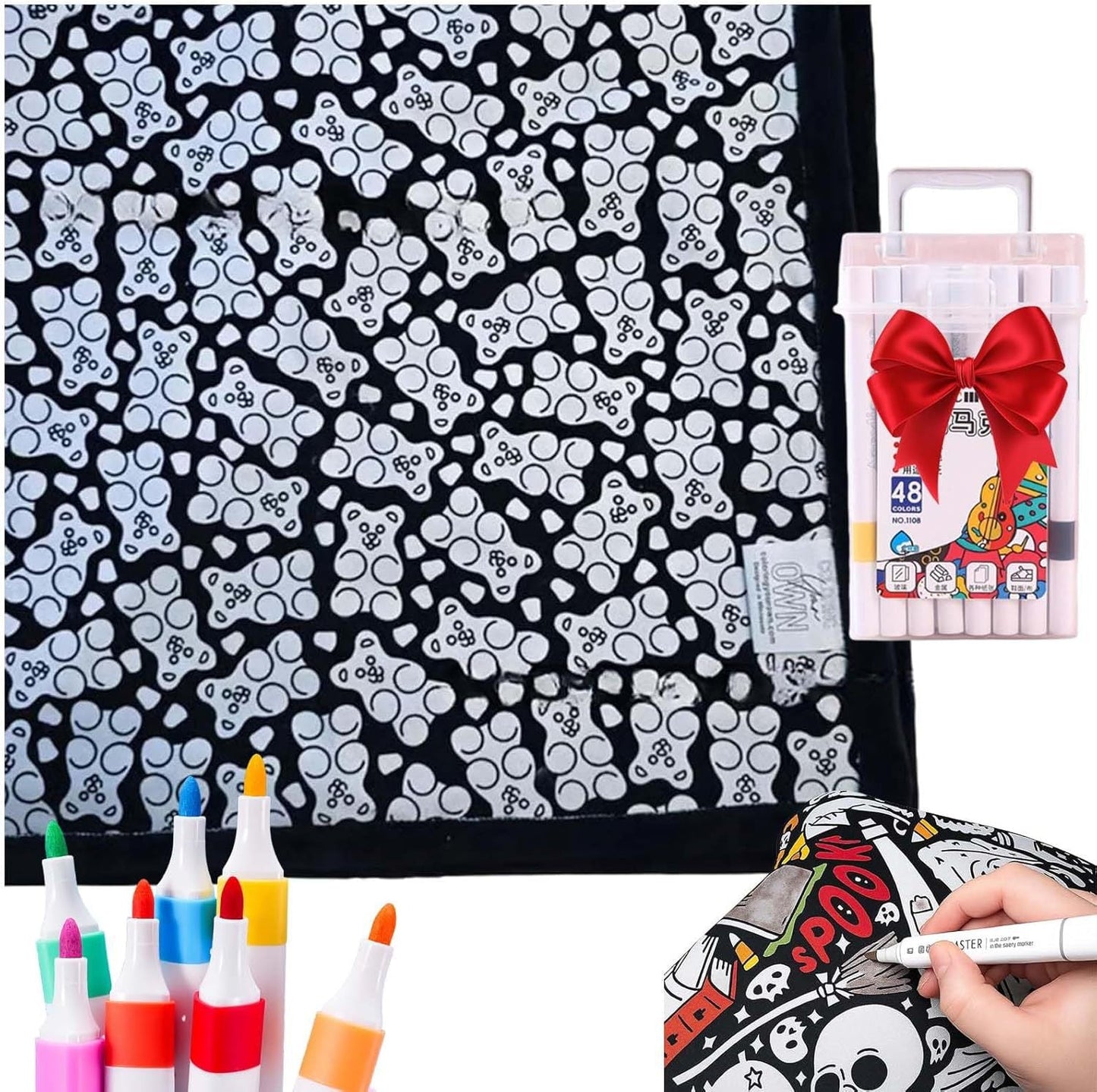 ✨Last Day 50% OFF🎨DIY Coloring Blanket with Markers🎁Perfect Gift For Family & Friends