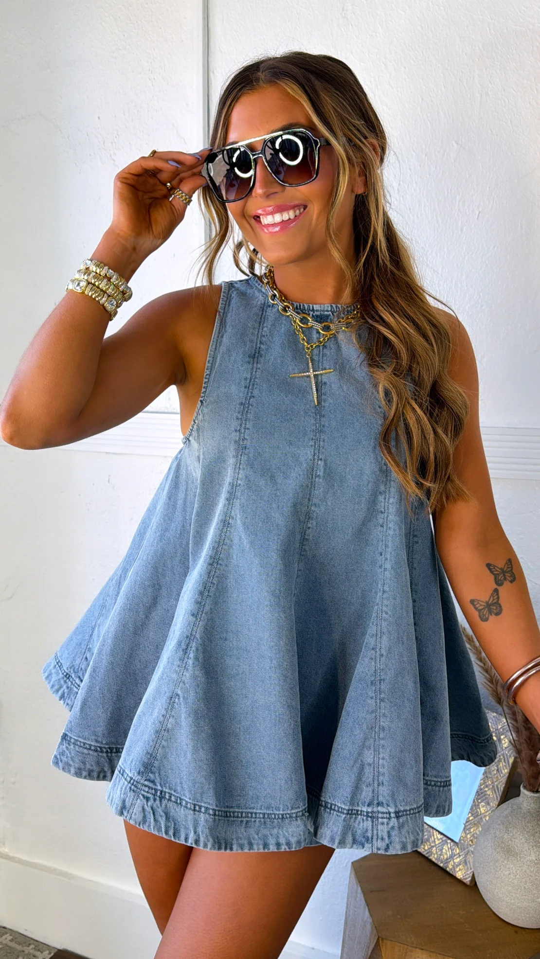 Georgia Blue Denim Top + FREE Matching Shorts