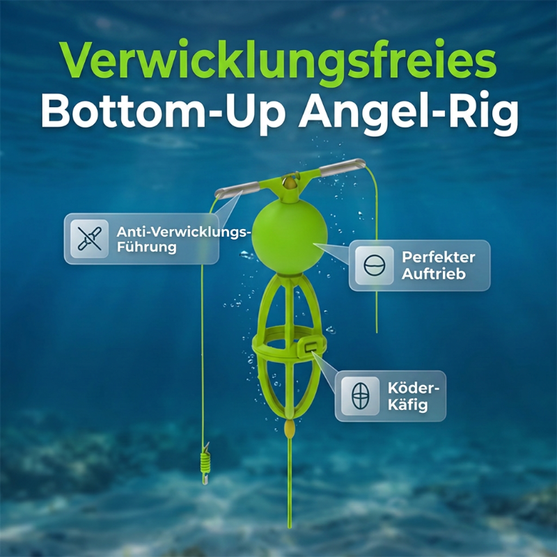 Tangle-Free Bottom-Up Feeder Basket Fishing System