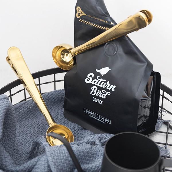 Stainless Steel Coffee Scoop with Bag Seal Clip