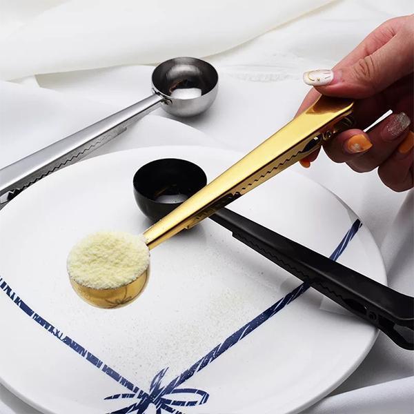 Stainless Steel Coffee Scoop with Bag Seal Clip