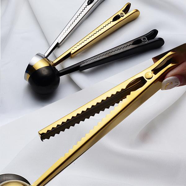 Stainless Steel Coffee Scoop with Bag Seal Clip