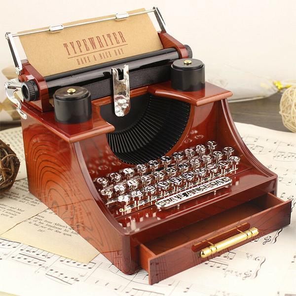 Mini typewriter music box