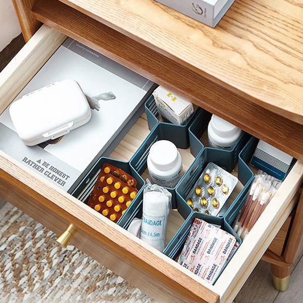 (12 PCS)DIY Plastic Grid Honeycomb Drawer Divider