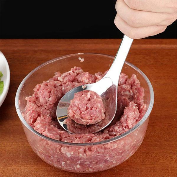 stainless steel meatballs squeezed
