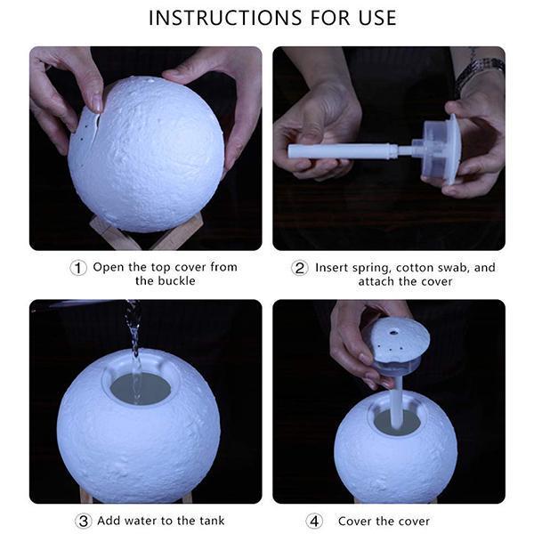 3D-Print Moon Lamp Aromatherapy Humidifier