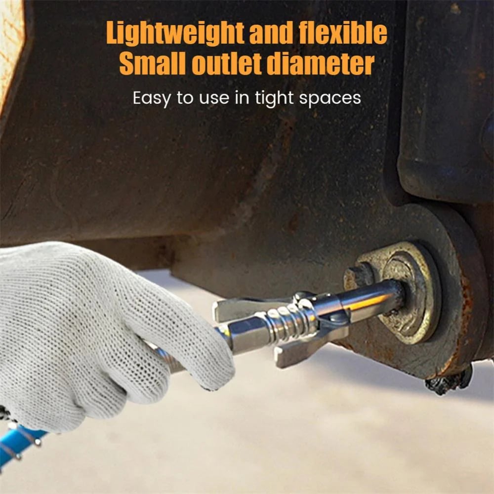 🎁2024 New Year Hot Sale🎁Strong Lock on Grease Couplers with Spring Flex Hose