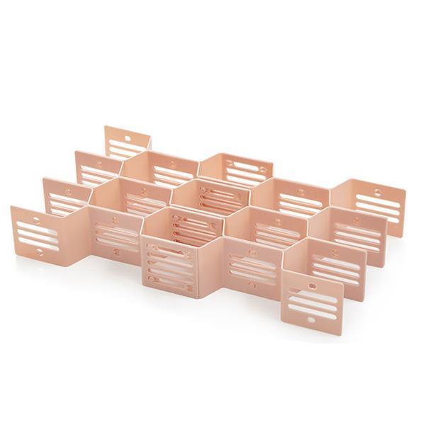 (12 PCS)DIY Plastic Grid Honeycomb Drawer Divider
