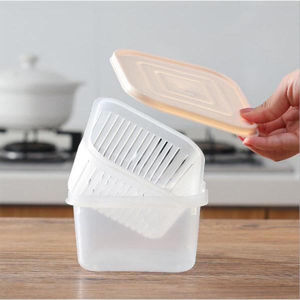 Kitchen thick multi-color fruit fresh-keeping with drain pad sealed storage box