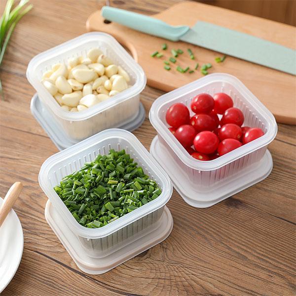 Kitchen thick multi-color fruit fresh-keeping with drain pad sealed storage box