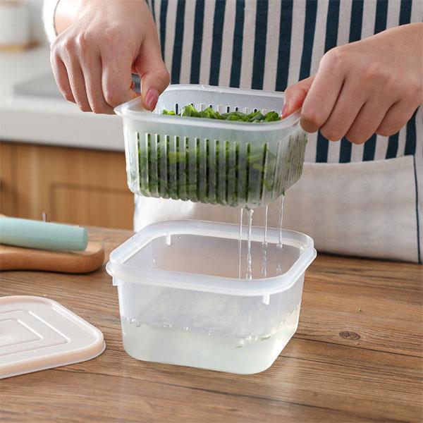 Kitchen thick multi-color fruit fresh-keeping with drain pad sealed storage box