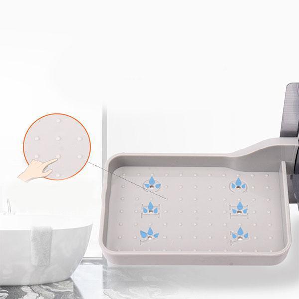 HT-Shower Head Holder with 3 hook Soap Dish Rack