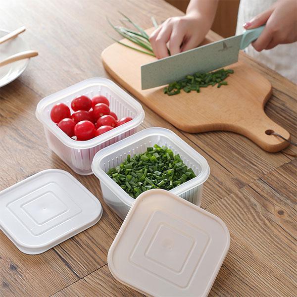 Kitchen thick multi-color fruit fresh-keeping with drain pad sealed storage box