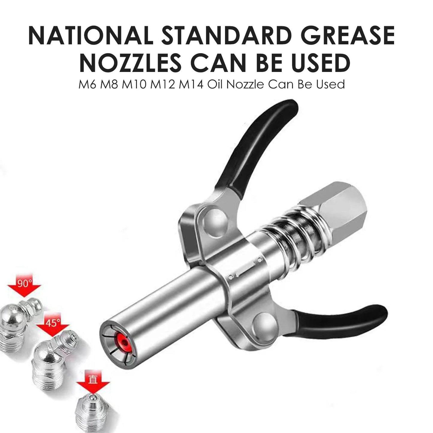 🎁2024 New Year Hot Sale🎁Strong Lock on Grease Couplers with Spring Flex Hose