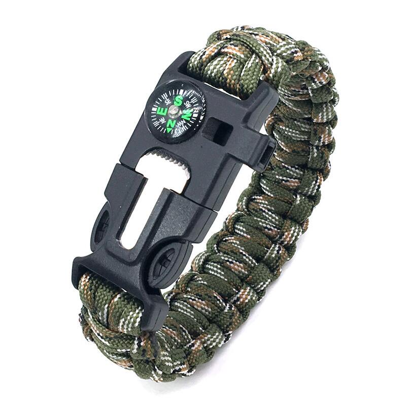 5 in 1 outdoor survival bracelet（2pcs）
