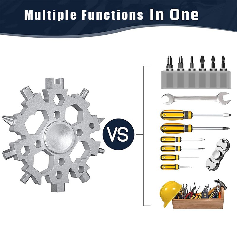 23-in-1 Fidget Spinner Snowflake Multitool