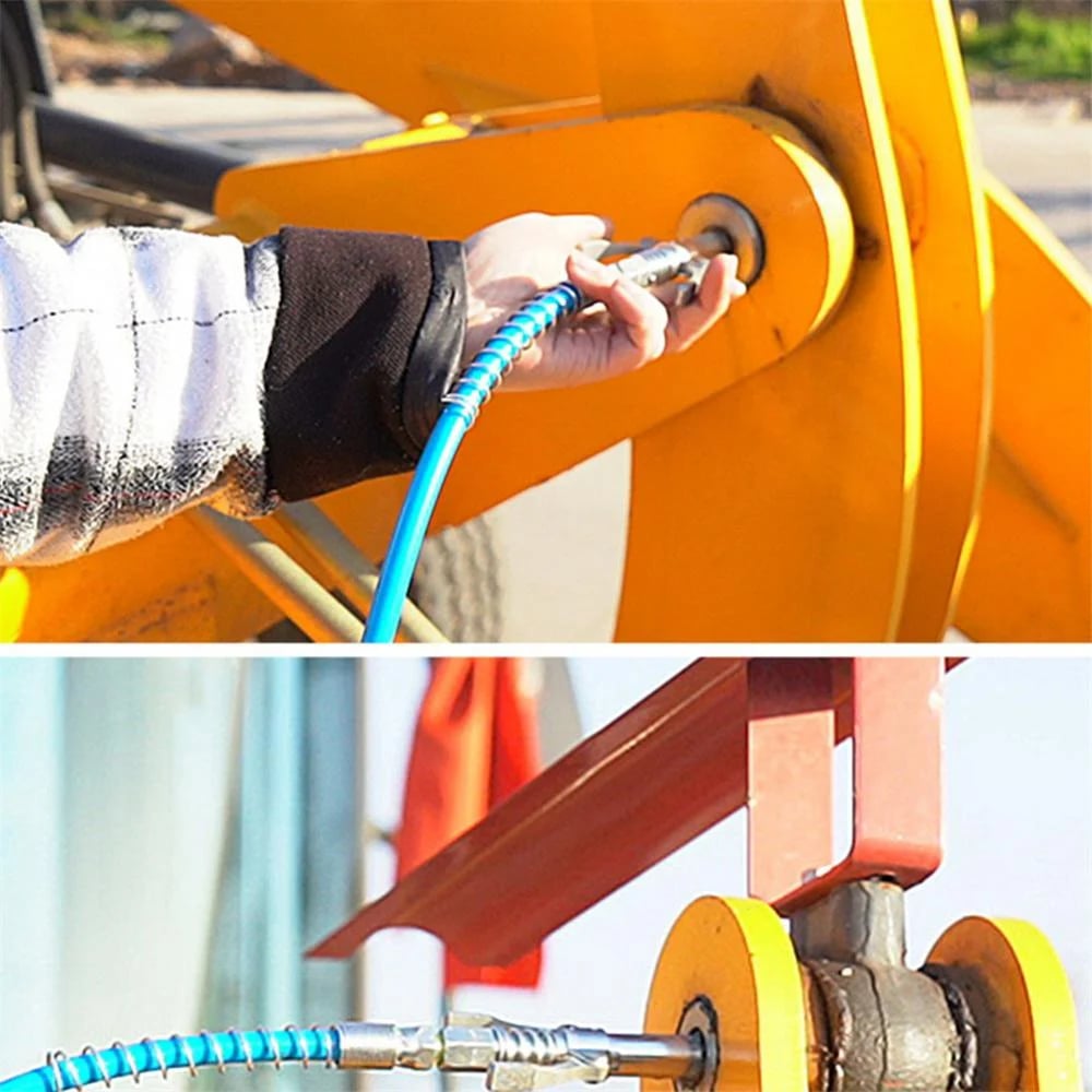 🎁2024 New Year Hot Sale🎁Strong Lock on Grease Couplers with Spring Flex Hose