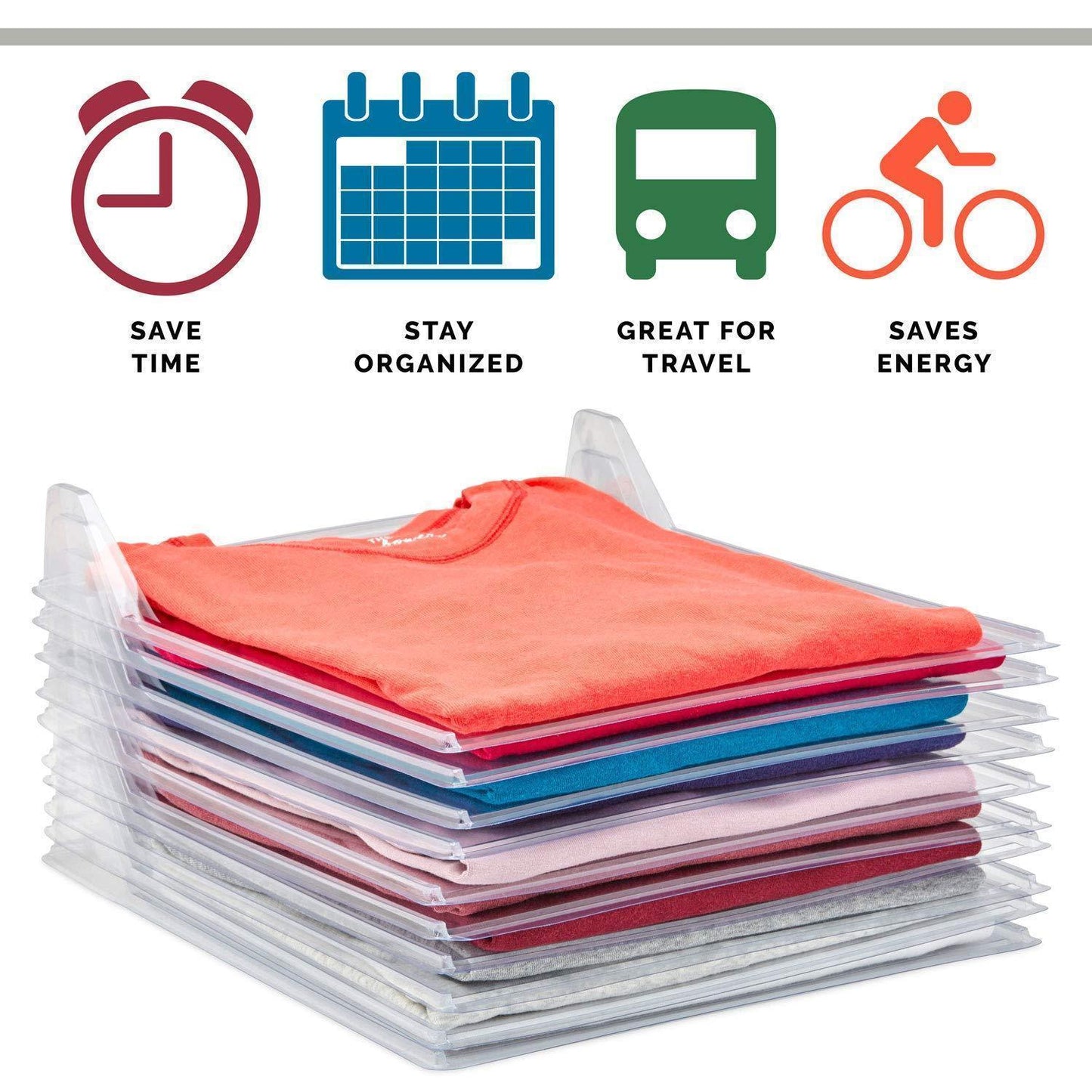 (5 packs) Closet Organizer and Shirt Folder
