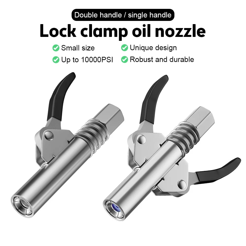 🎁2024 New Year Hot Sale🎁Strong Lock on Grease Couplers with Spring Flex Hose