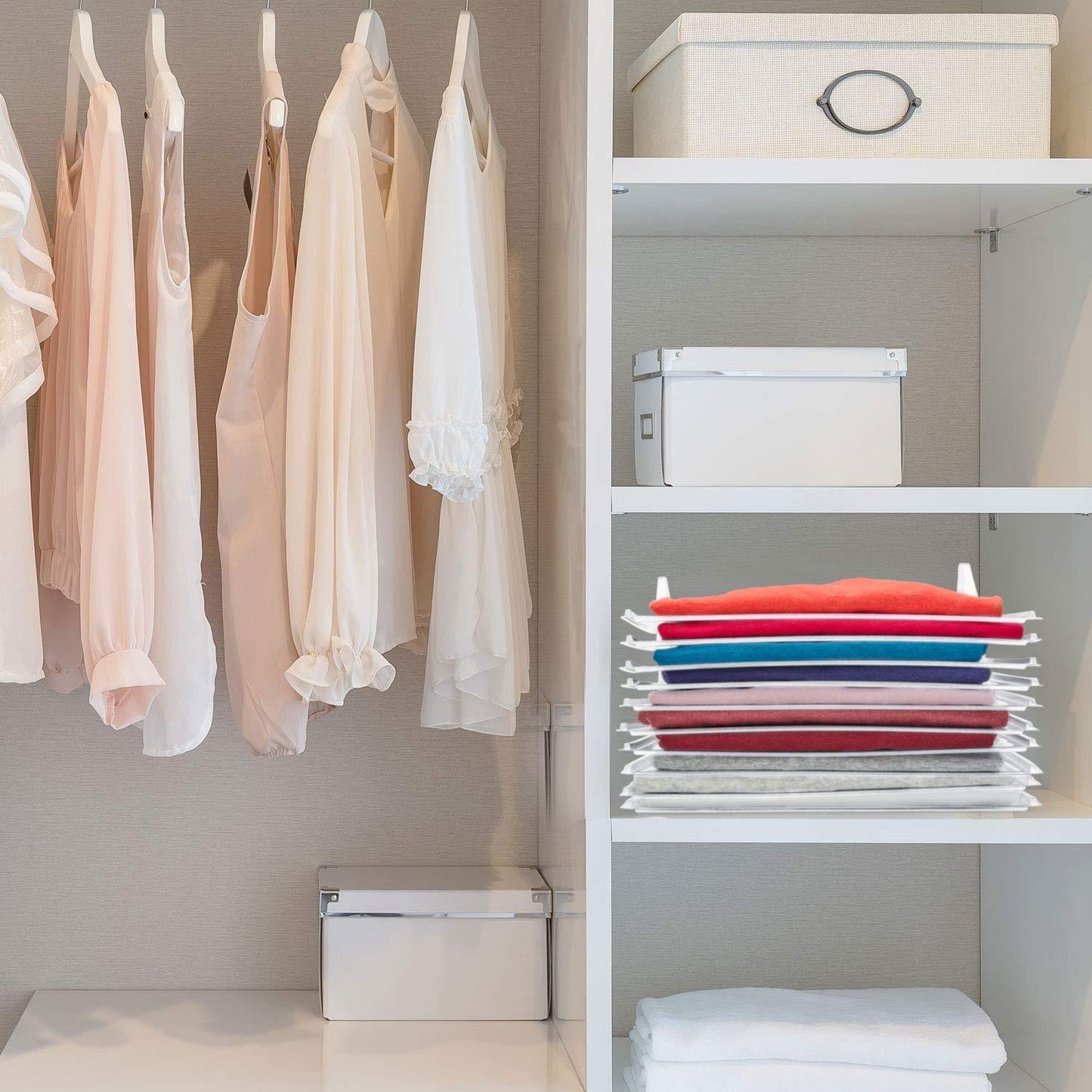 (5 packs) Closet Organizer and Shirt Folder