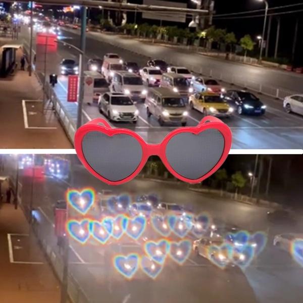 3D Heart-shaped special effect glasses