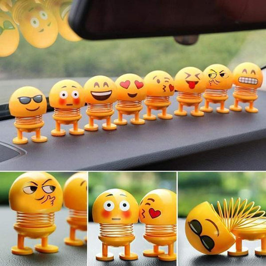Emoji Shaking Head Dolls Smiley Face Dancing Nodding Toys(8 Pcs)