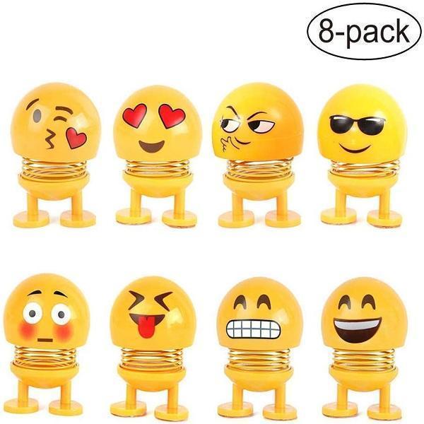 Emoji Shaking Head Dolls Smiley Face Dancing Nodding Toys(8 Pcs)