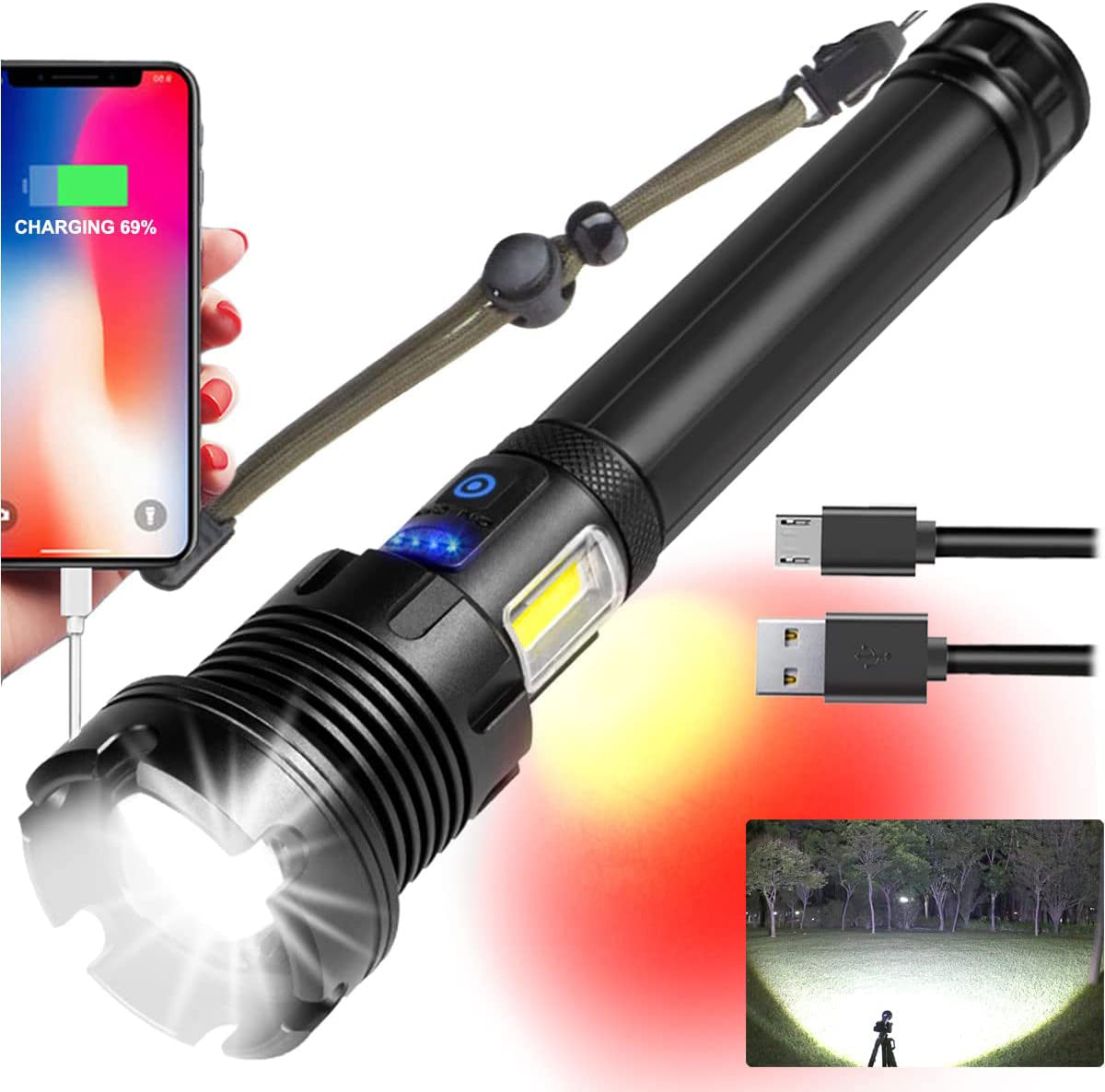 LED Rechargeable Tactical Laser Flashlight