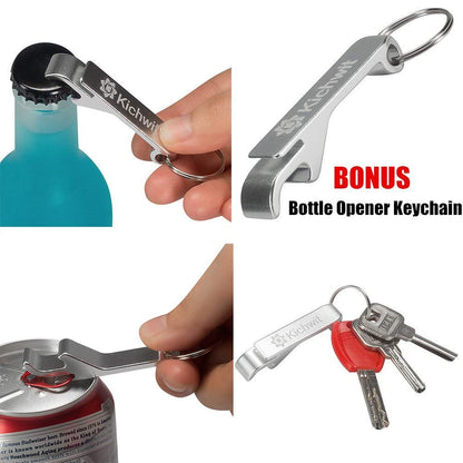 Adjustable stainless steel can opener (Free keychain bottle opener)