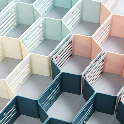 (12 PCS)DIY Plastic Grid Honeycomb Drawer Divider
