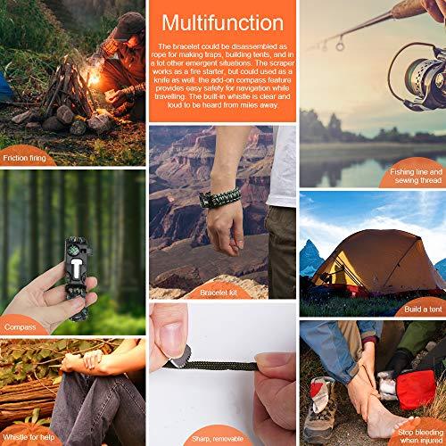 5 in 1 outdoor survival bracelet（2pcs）