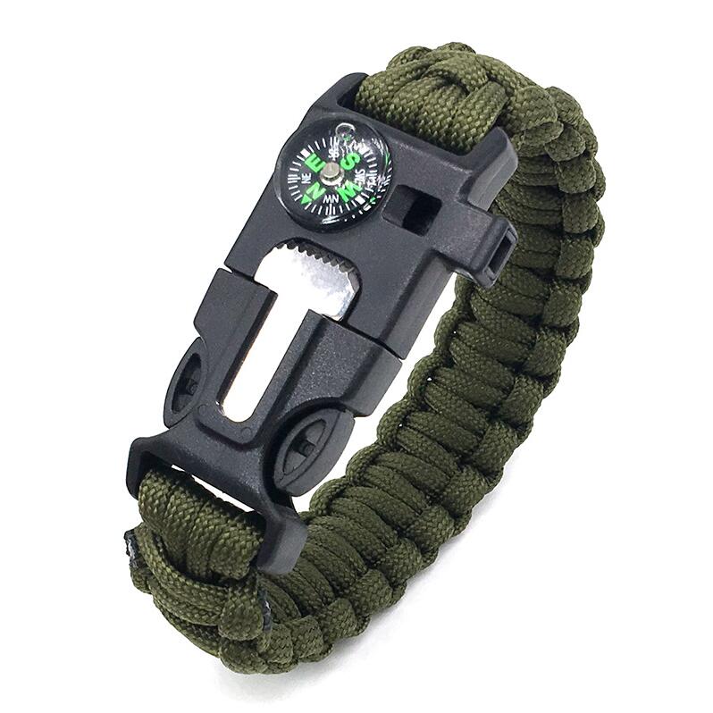 5 in 1 outdoor survival bracelet（2pcs）