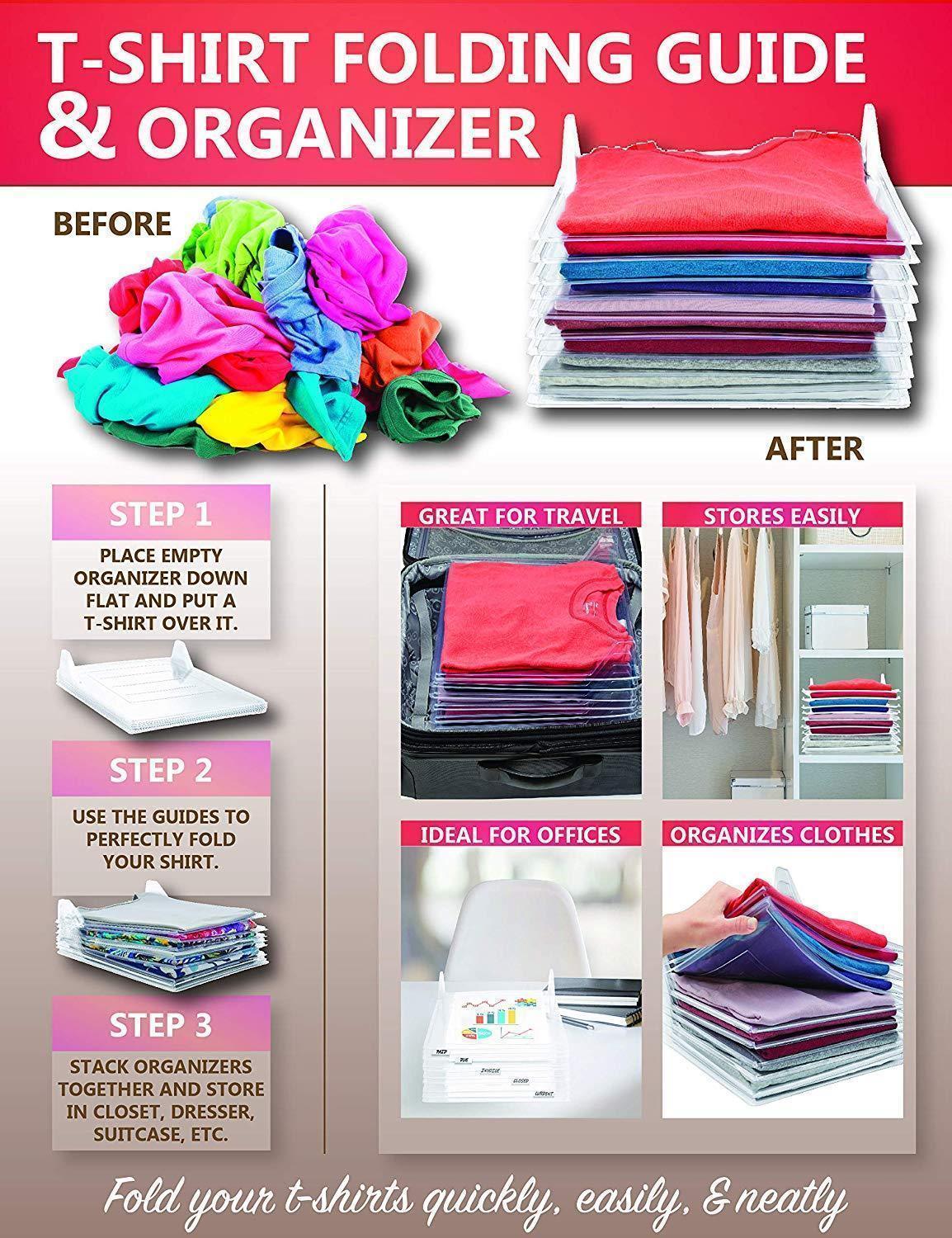 (5 packs) Closet Organizer and Shirt Folder