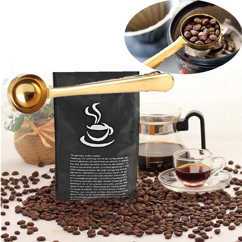 Stainless Steel Coffee Scoop with Bag Seal Clip