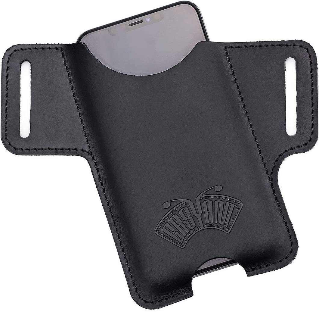 Men Leather Phone Holster Universal Case Waist Bag Purse with Belt Hole