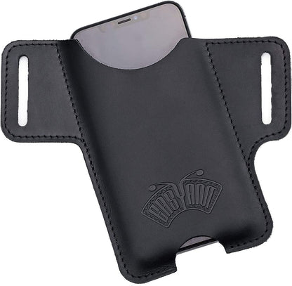 Men Leather Phone Holster Universal Case Waist Bag Purse with Belt Hole