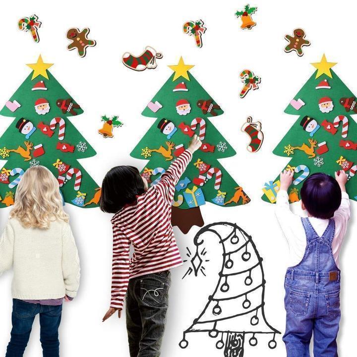 DIY felt christmas tree（Best Gift For Children.）