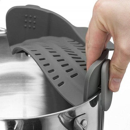 Clip On Silicone Colander Kitchen Strain Strainer
