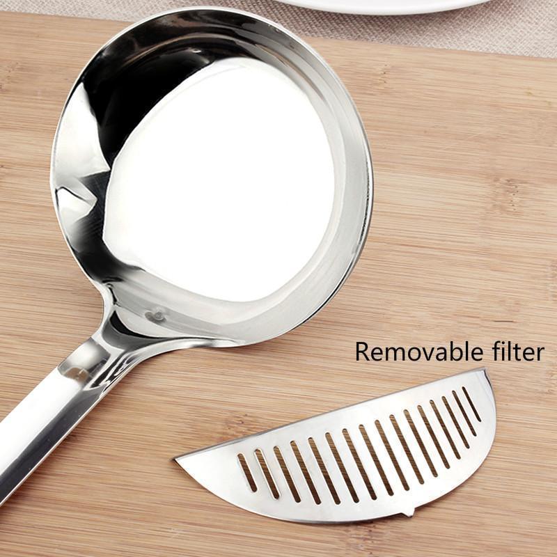 Removable Stainless Steel Dual-use Soup Spoon Filter