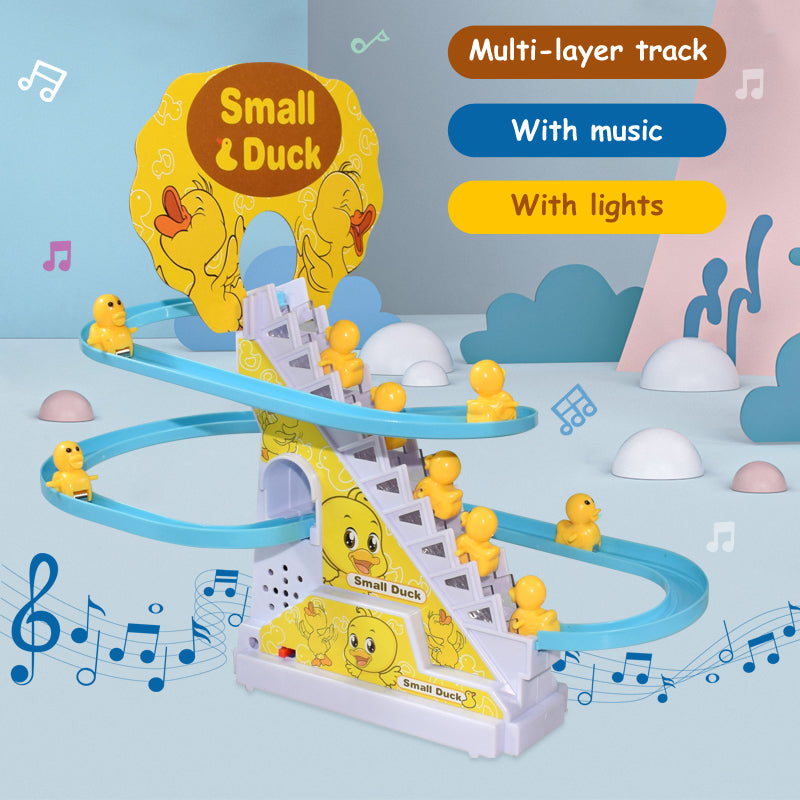 little duck climbing stairs