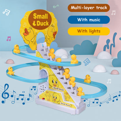 little duck climbing stairs