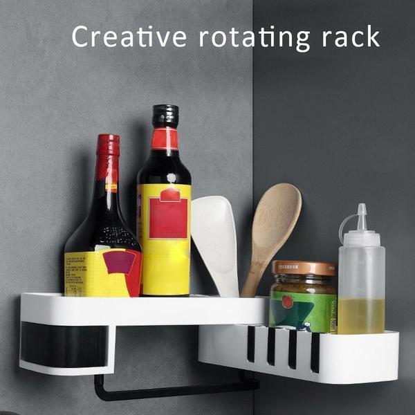 HT-Creative 180° Rotating Wall-Mounted Bathroom  Kitchen Shelf